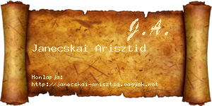 Janecskai Arisztid névjegykártya
