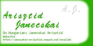 arisztid janecskai business card
